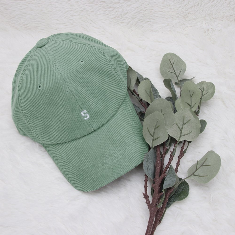 국내제작 1987 알파벳 레터링 자수 골덴 캡 볼캡 남녀공용 가을 겨울 코듀로이 모자 상세 이미지 2