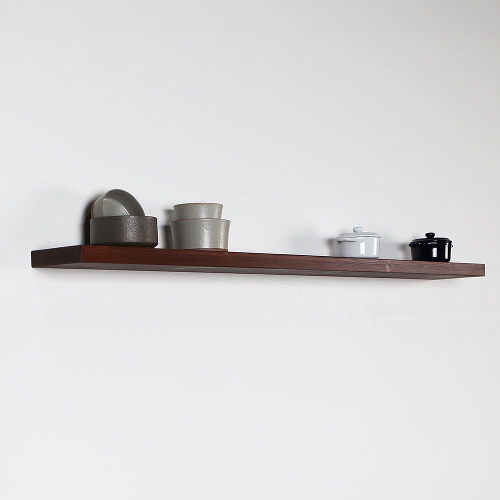무지주 벽선반 원목 나무 벽걸이선반 인테리어 800x200, 1단, 월넛 상세 이미지 1