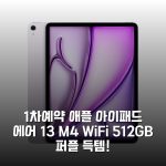 (1차예약) 애플 아이패드 에어 13 M4 WiFi 512GB 퍼플 득템!