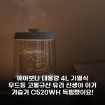 에어보나 대용량 4L 가열식 무드등 고붕규산 유리 신생아 아기 가습기 C520WH 득템했어요!