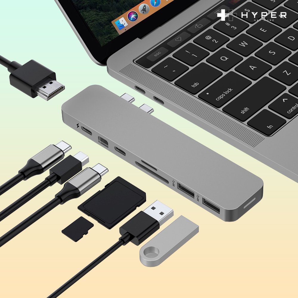 하이퍼드라이브 GN28D 멀티 맥북 에어 프로 hdmi 썬더볼트 USB 일체형 맥북허브 상세 이미지 1
